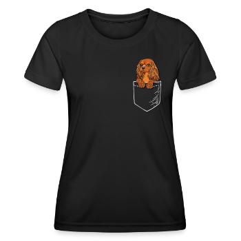 Rubin Cavalier King Charles Spaniel - Frauen Funktions-T-Shirt - Schwarz - Vorne - AI Model Female 172 light (172cm)