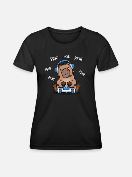Capybara - Frauen Funktions-T-Shirt - Schwarz