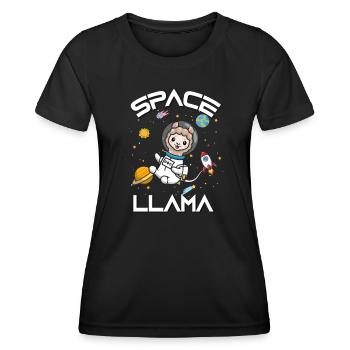 Lama - Frauen Funktions-T-Shirt - Schwarz - Vorne - AI Model Female 172 light (172cm)