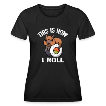 Capybara - T-shirt sport Femme - noir - Devant - AI Model Female 172 light (172cm)