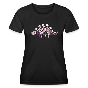 Stegosaurus - T-shirt sport Femme - noir - Devant - AI Model Female 172 light (172cm)