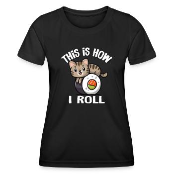 Brown Tabby Cat - Women's Functional T-Shirt - black - Front - AI Model Female 172 light (172cm)