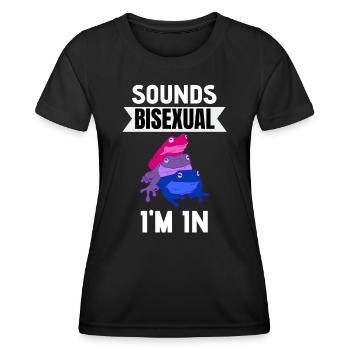 Bi Mois de la fierté Bisexuel Grenouille LGBTQ Bisexuel - T-shirt sport Femme - noir - Devant - AI Model Female 172 light (172cm)