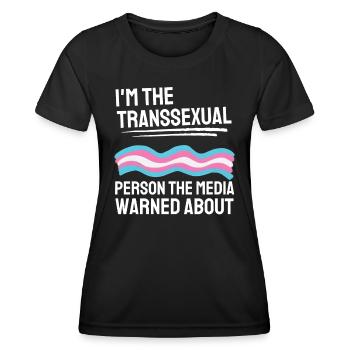 Transsexual Gay Pride LGBTQ Gift Transgender - T-shirt sport Femme - noir - Devant - AI Model Female 172 light (172cm)