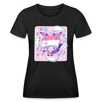 Cute zombie Devil Fox bubble head cutie - Women's Functional T-Shirt - black - Front - AI Model Female 172 light (172cm)