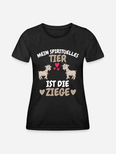 Bauernhof Tier Spirituelles Tier Geschenk Ziege - Frauen Funktions-T-Shirt - Schwarz