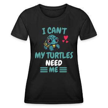Je ne peux pas offrir d’animal océanique à une tortue - T-shirt sport Femme - noir - Devant - AI Model Female 172 light (172cm)