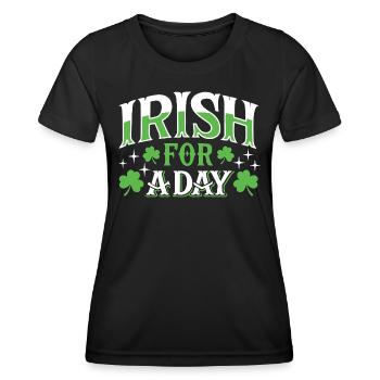 Irish for a day - Shamrock - Ireland - Women's Functional T-Shirt - black - Front - AI Model Female 172 light (172cm)