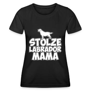 STOLZE LABRADOR MAMA - Frauen Funktions-T-Shirt - Schwarz - Vorne - AI Model Female 172 light (172cm)