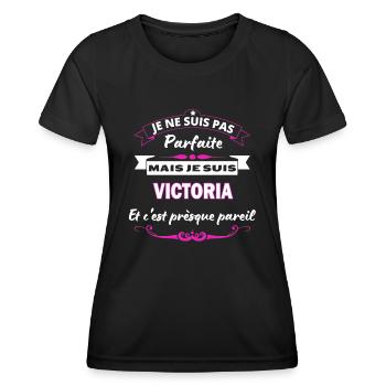 je ne suis pas Parfaite Victoria - T-shirt sport Femme - noir - Devant - AI Model Female 172 light (172cm)