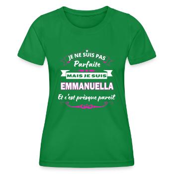 je ne suis pas Parfaite Emmanuella - T-shirt sport Femme - vert - Devant - AI Model Female 172 dark (172cm)