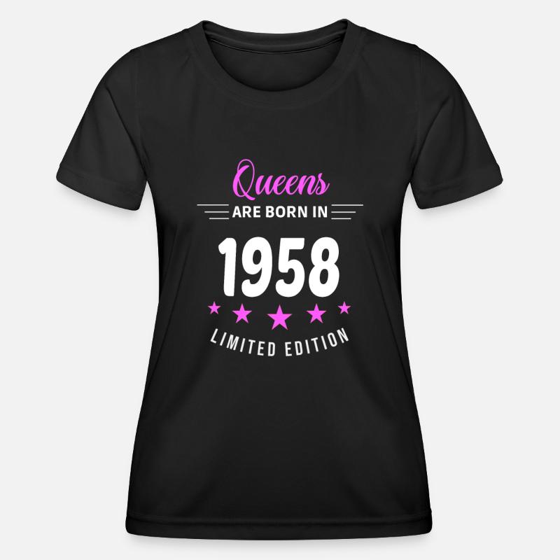 QUEENS ARE BORN IN 1958 - Women's Functional T-Shirt - black