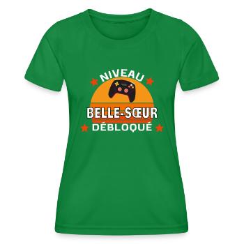 niveau débloqué belle-sœur - T-shirt sport Femme - vert - Devant - AI Model Female 172 dark (172cm)