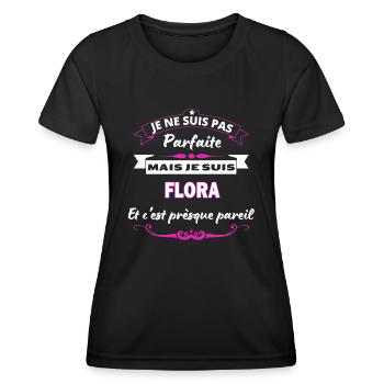 je ne suis pas Parfaite Flora - T-shirt sport Femme - noir - Devant - AI Model Female 172 light (172cm)