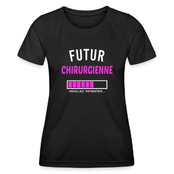 futur chirurgienne - T-shirt sport Femme - noir - Devant - AI Model Female 172 light (172cm)