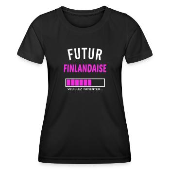 futur Finlandaise - T-shirt sport Femme - noir - Devant - AI Model Female 172 light (172cm)