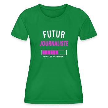 futur journaliste - T-shirt sport Femme - vert - Devant - AI Model Female 172 dark (172cm)