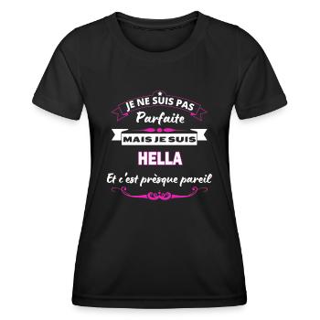 je ne suis pas Parfaite Hella - T-shirt sport Femme - noir - Devant - AI Model Female 172 light (172cm)