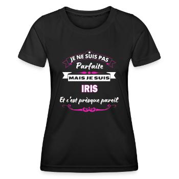 je ne suis pas Parfaite Iris - T-shirt sport Femme - noir - Devant - AI Model Female 172 light (172cm)