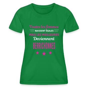 femmes naissent les meilleurs Berrichonnes - T-shirt sport Femme - vert - Devant - AI Model Female 172 dark (172cm)