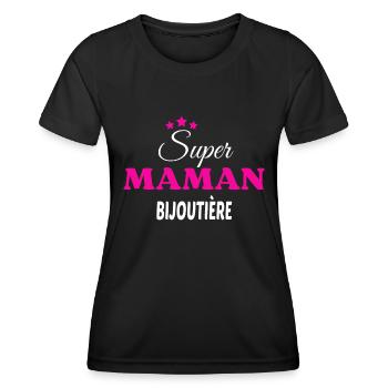Super maman bijoutière citation - T-shirt sport Femme - noir - Devant - AI Model Female 172 light (172cm)