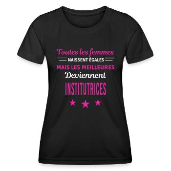 femmes naissent les meilleurs institutrices - T-shirt sport Femme - noir - Devant - AI Model Female 172 light (172cm)