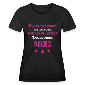 femmes naissent les meilleurs patineuses - T-shirt sport Femme - noir - Devant - AI Model Female 172 light (172cm)