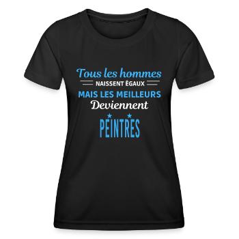 tous les hommes naissent égaux Peintres - T-shirt sport Femme - noir - Devant - AI Model Female 172 light (172cm)
