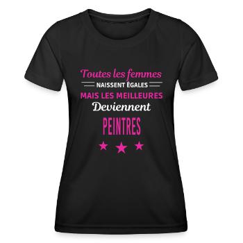 femmes naissent les meilleurs peintres - T-shirt sport Femme - noir - Devant - AI Model Female 172 light (172cm)
