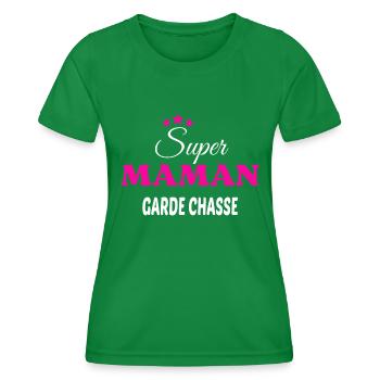 Super maman garde chasse citation - T-shirt sport Femme - vert - Devant - AI Model Female 172 dark (172cm)