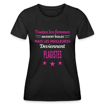 femmes naissent les meilleurs plagistes - T-shirt sport Femme - noir - Devant - AI Model Female 172 light (172cm)