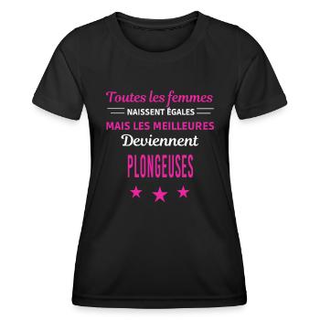 femmes naissent les meilleurs plongeuses - T-shirt sport Femme - noir - Devant - AI Model Female 172 light (172cm)