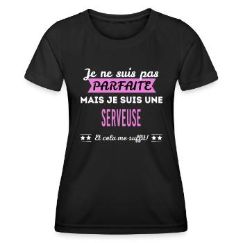 Je ne suis pas parfaite serveuse - T-shirt sport Femme - noir - Devant - AI Model Female 172 light (172cm)