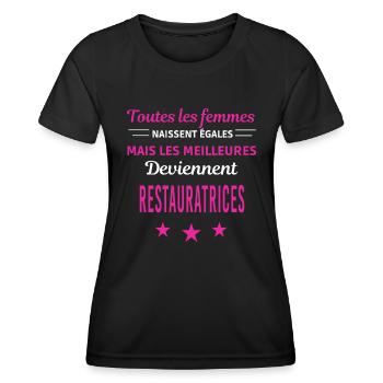 femmes naissent les meilleurs restauratrices - T-shirt sport Femme - noir - Devant - AI Model Female 172 light (172cm)