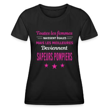 femmes naissent les meilleurs sapeurs pompiers - T-shirt sport Femme - noir - Devant - AI Model Female 172 light (172cm)