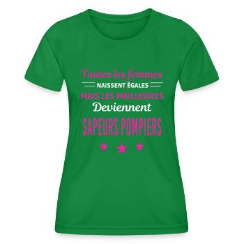 femmes naissent les meilleurs sapeurs pompiers - T-shirt sport Femme - vert - Devant - AI Model Female 172 dark (172cm)