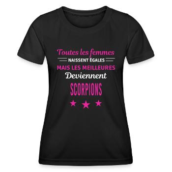 femmes naissent les meilleurs scorpions - T-shirt sport Femme - noir - Devant - AI Model Female 172 light (172cm)
