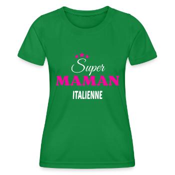 Super maman Italienne citation - T-shirt sport Femme - vert - Devant - AI Model Female 172 dark (172cm)
