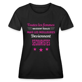 femmes naissent les meilleurs secouristes - T-shirt sport Femme - noir - Devant - AI Model Female 172 light (172cm)