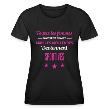 femmes naissent les meilleurs sportives - T-shirt sport Femme - noir - Devant - AI Model Female 172 light (172cm)