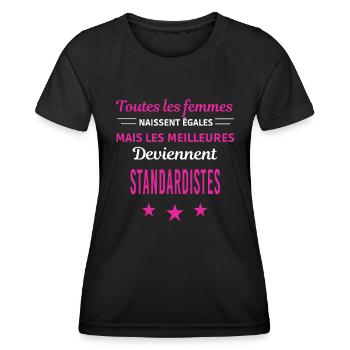 femmes naissent les meilleurs standardistes - T-shirt sport Femme - noir - Devant - AI Model Female 172 light (172cm)