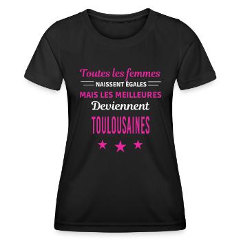 femmes naissent les meilleurs Toulousaines - T-shirt sport Femme - noir - Devant - AI Model Female 172 light (172cm)