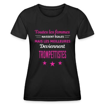 femmes naissent les meilleurs trompettistes - T-shirt sport Femme - noir - Devant - AI Model Female 172 light (172cm)