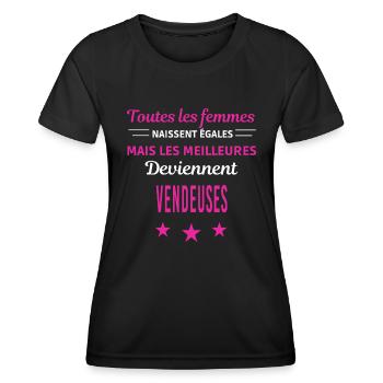 femmes naissent les meilleurs vendeuses - T-shirt sport Femme - noir - Devant - AI Model Female 172 light (172cm)