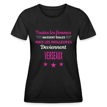 femmes naissent les meilleurs Verseaux - T-shirt sport Femme - noir - Devant - AI Model Female 172 light (172cm)