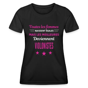 femmes naissent les meilleurs violonistes - T-shirt sport Femme - noir - Devant - AI Model Female 172 light (172cm)