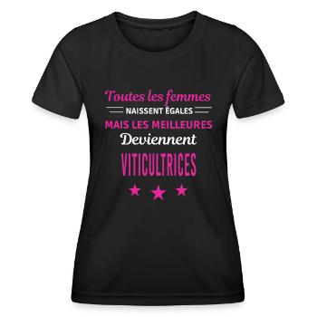 femmes naissent les meilleurs viticultrices - T-shirt sport Femme - noir - Devant - AI Model Female 172 light (172cm)