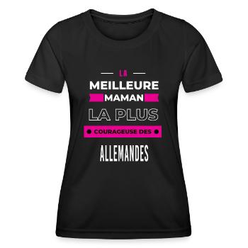 Le meilleur maman plus courageuse des Allemandes - T-shirt sport Femme - noir - Devant - AI Model Female 172 light (172cm)