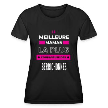 Le meilleur maman plus courageuse des Berrichonnes - T-shirt sport Femme - noir - Devant - AI Model Female 172 light (172cm)
