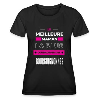 meilleur maman plus courageuse des Bourguignonnes - T-shirt sport Femme - noir - Devant - AI Model Female 172 light (172cm)